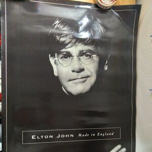 Vintage Elton John Made In England 2 Sided Poster 1995